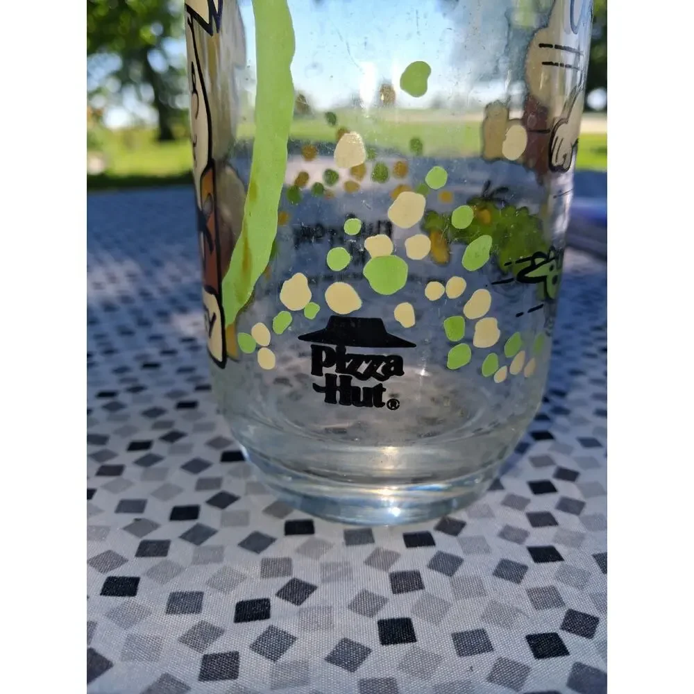 1986 Vintage Flintstone Kids Barney Pizza Hut Glass
